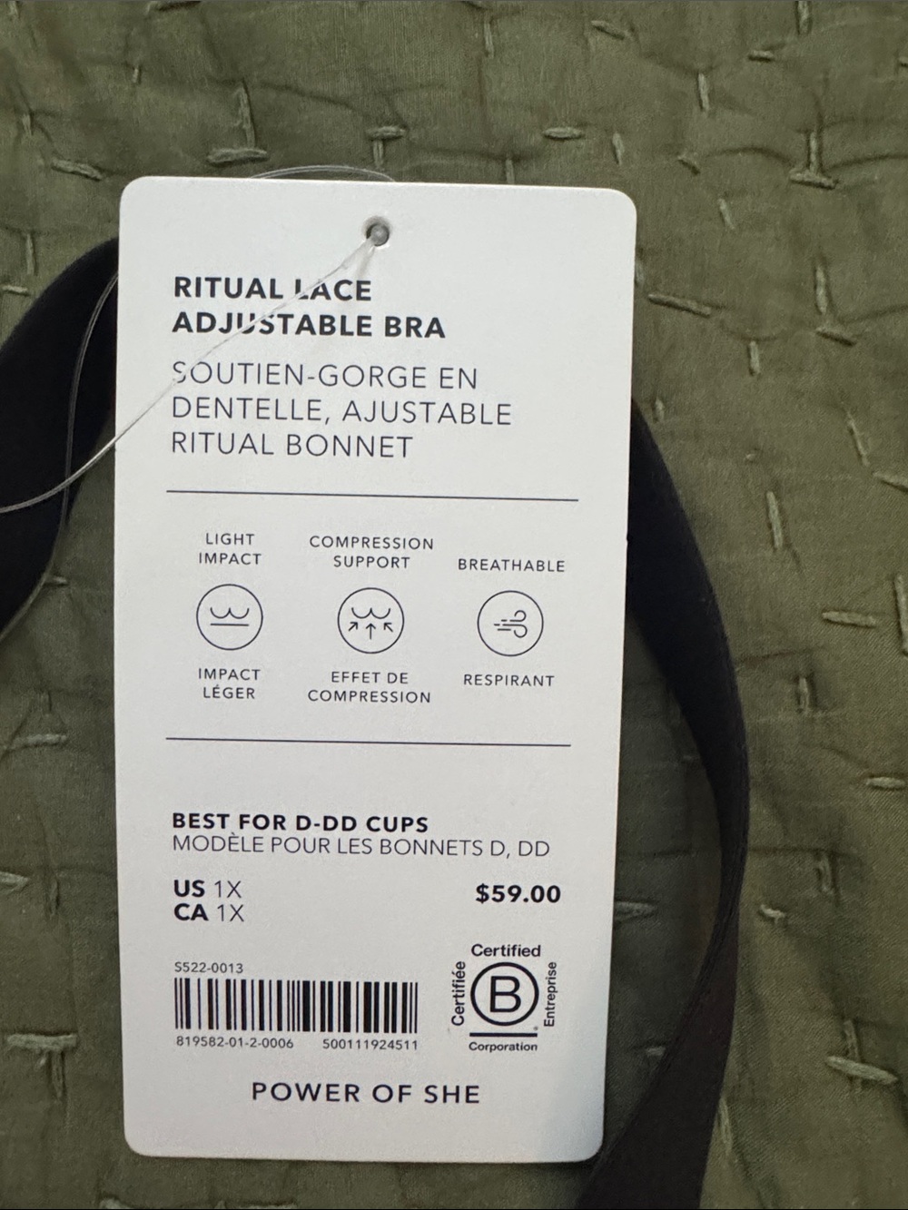 Athleta Ritual Lace Adj.Bra 1X Padded D-DD - Picture 2 of 10